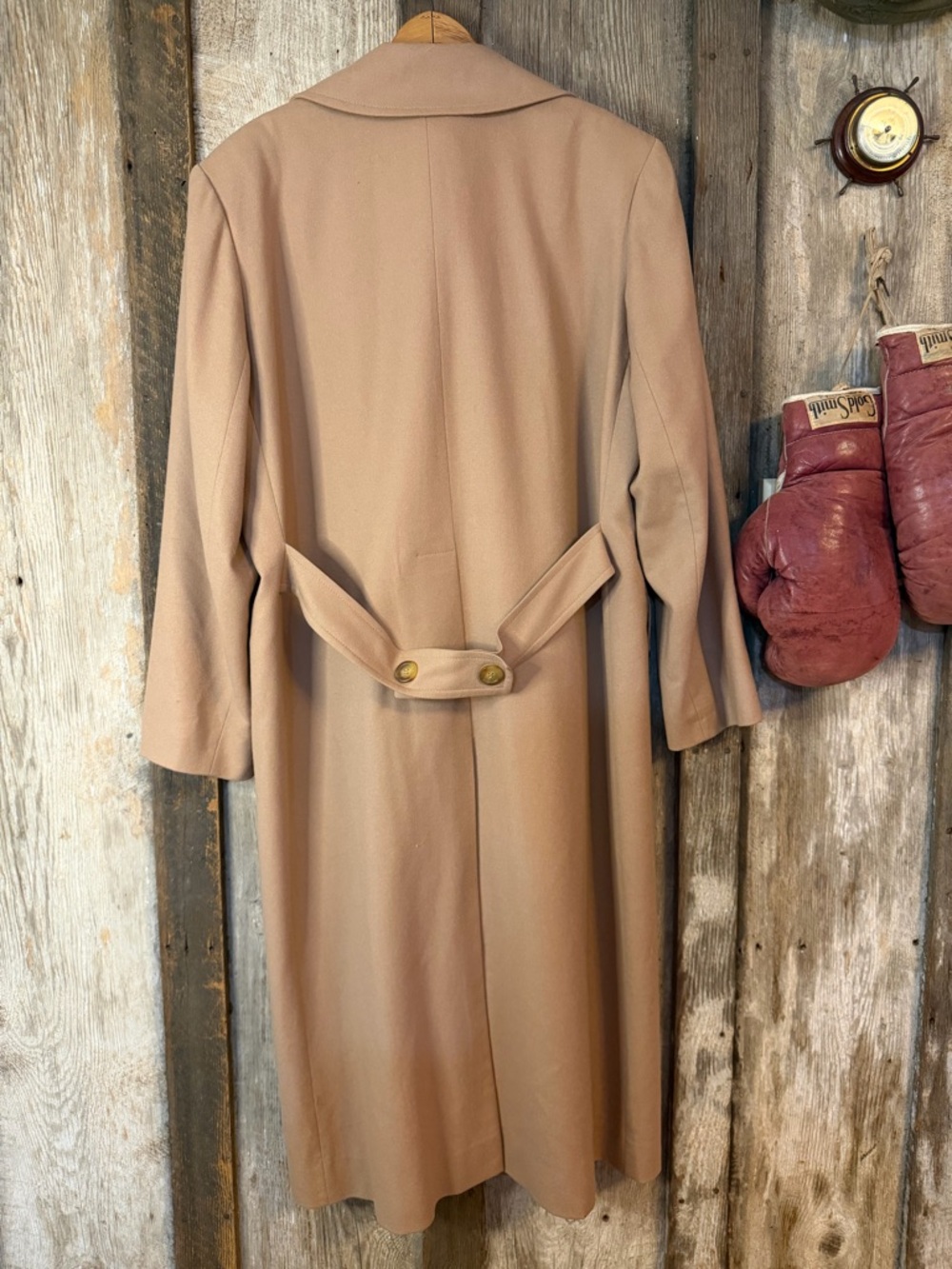 VTG 70s/80s Pendleton 100% Wool Camel Brown/Tan Trench Overcoat: Ladies Size 16 - Picture 6 of 14